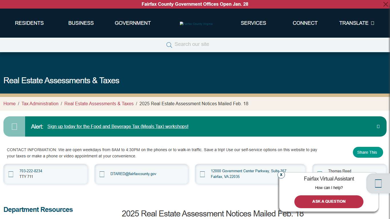 2025 Real Estate Assessment Notices Mailed Feb. 18 Tax Administration